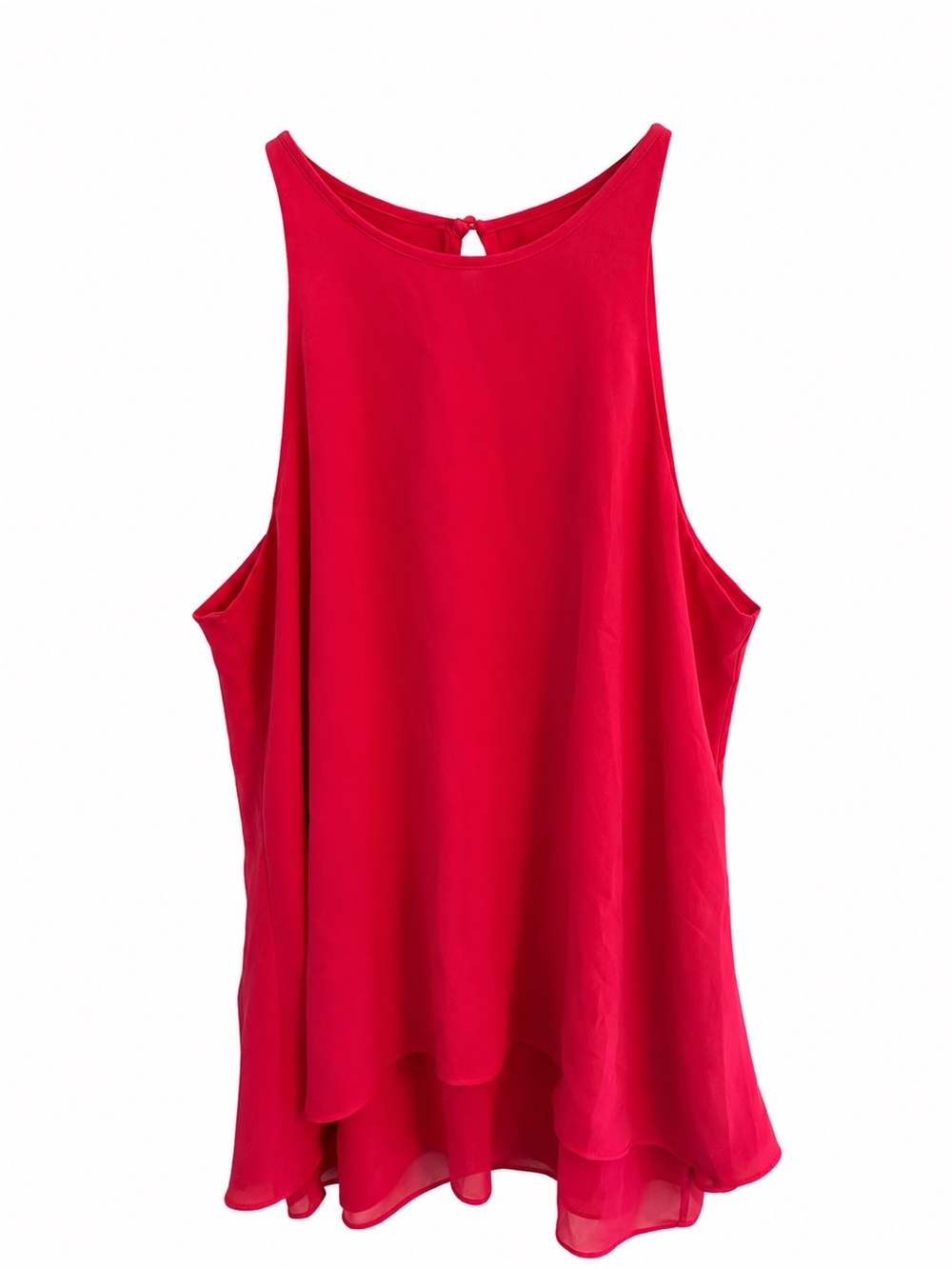 ☀️ Summer Blowout- Ever New Fuchsia Sleeveless High-Low Layered Blouse Size 4